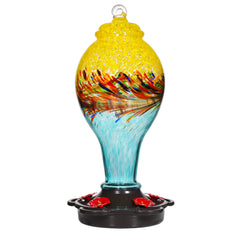 LUJII front view showing colorful hand blown glass and leakproof design