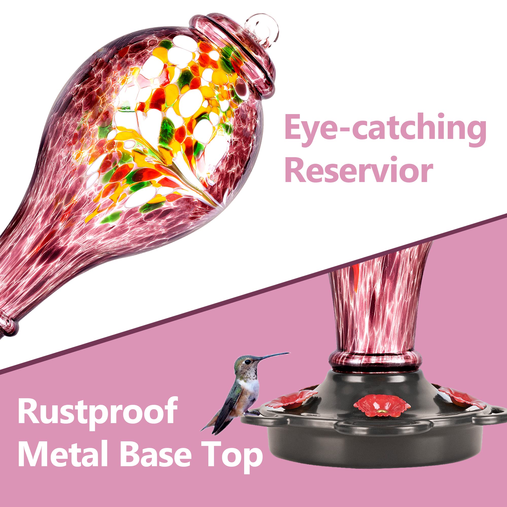 LUJII feeder in use with hummingbirds demonstrating reliable feeding and attraction