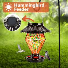 LUJII metal base with five perches demonstrating multiple-bird feeding capacity