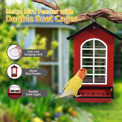 LUKCOZMO feeder with detachable roof open for filling, simplifies refills and cleaning