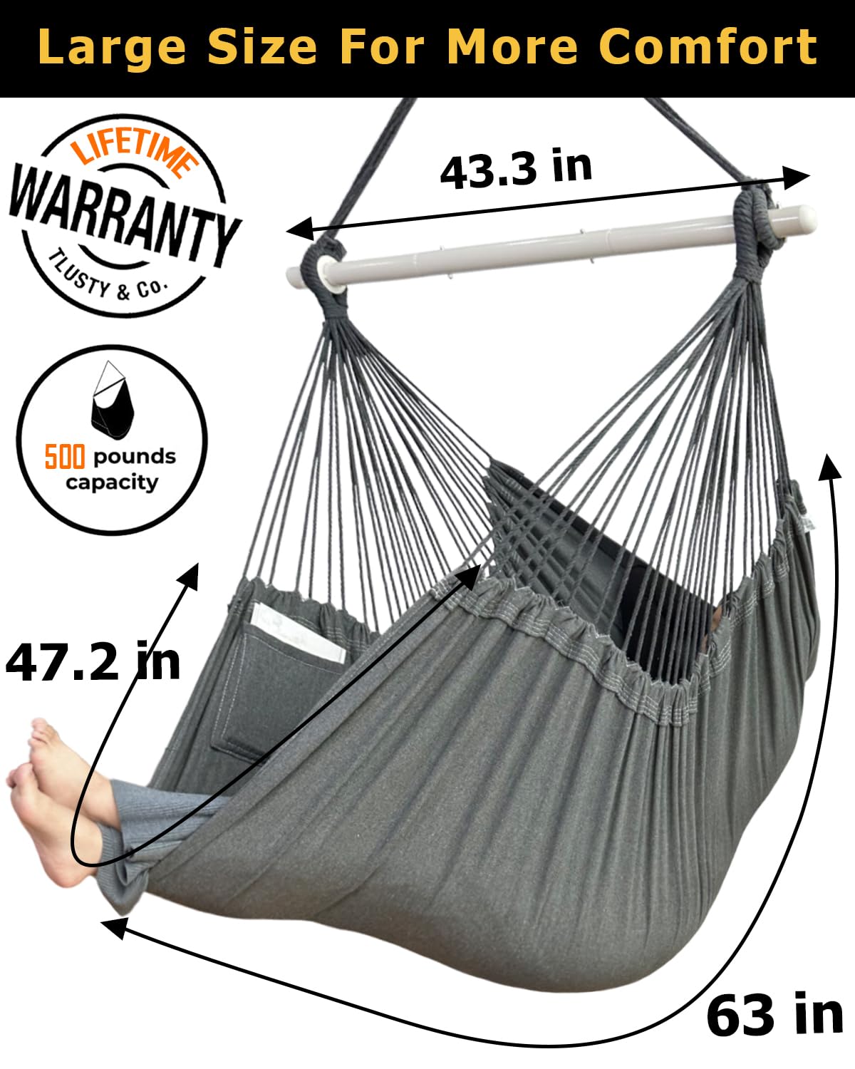 Lulladle two included cushions and reinforced stitching providing head and back support