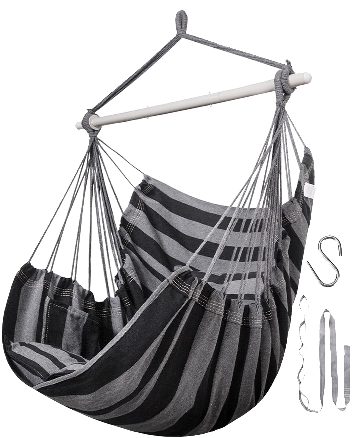 Lulladle front view of hammock chair showing full seat for comfortable lounging