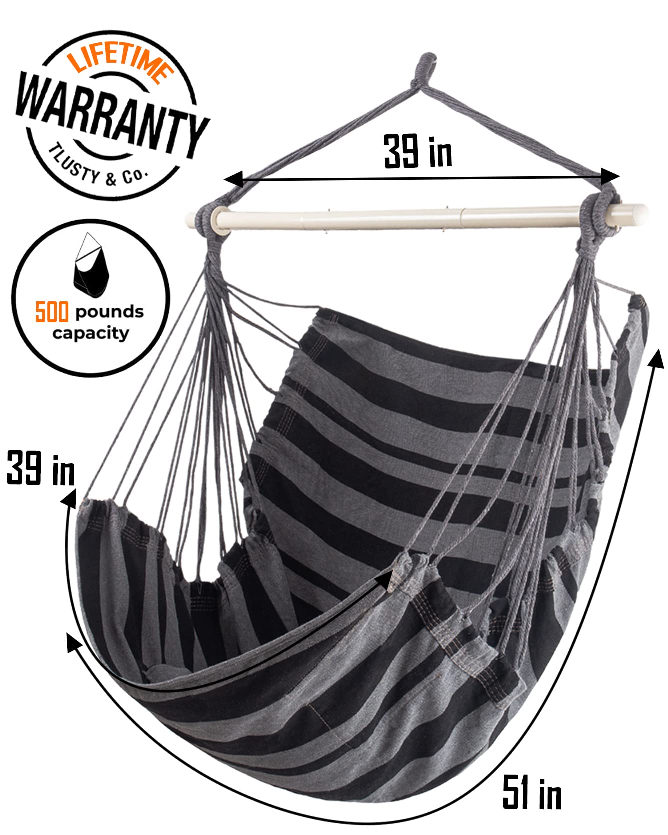 Lulladle hammock chair in bedroom lifestyle scene adding cozy seating and style