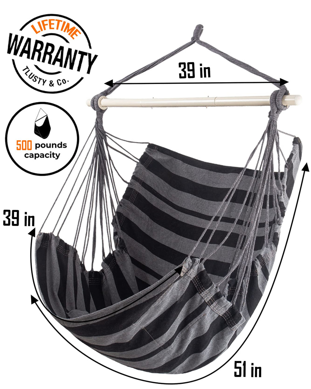 Lulladle hammock chair in bedroom lifestyle scene adding cozy seating and style