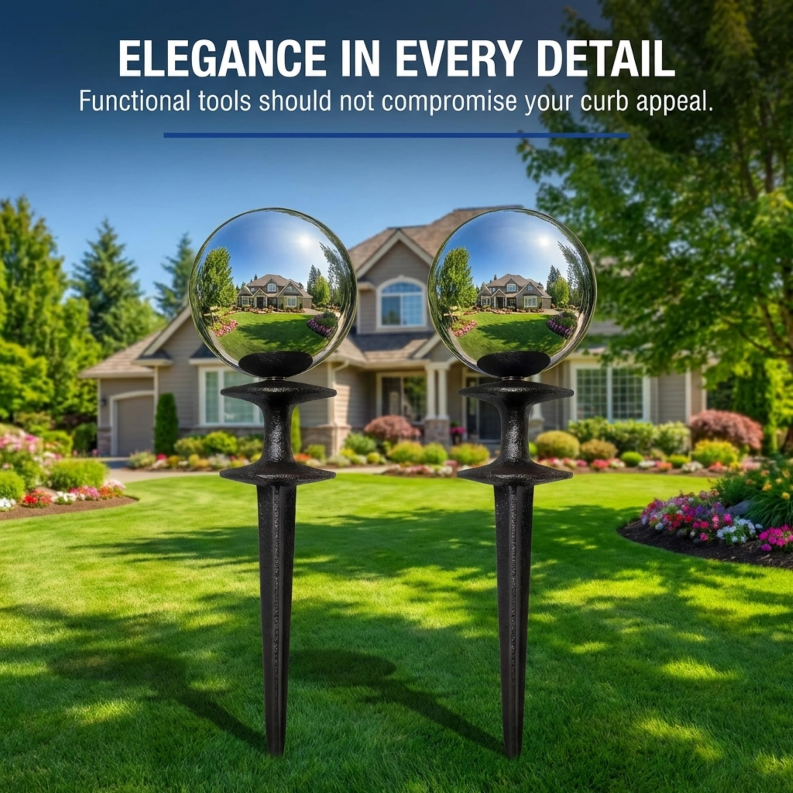 Lulu Decor side profile in garden soil, easy push-in installation benefit
