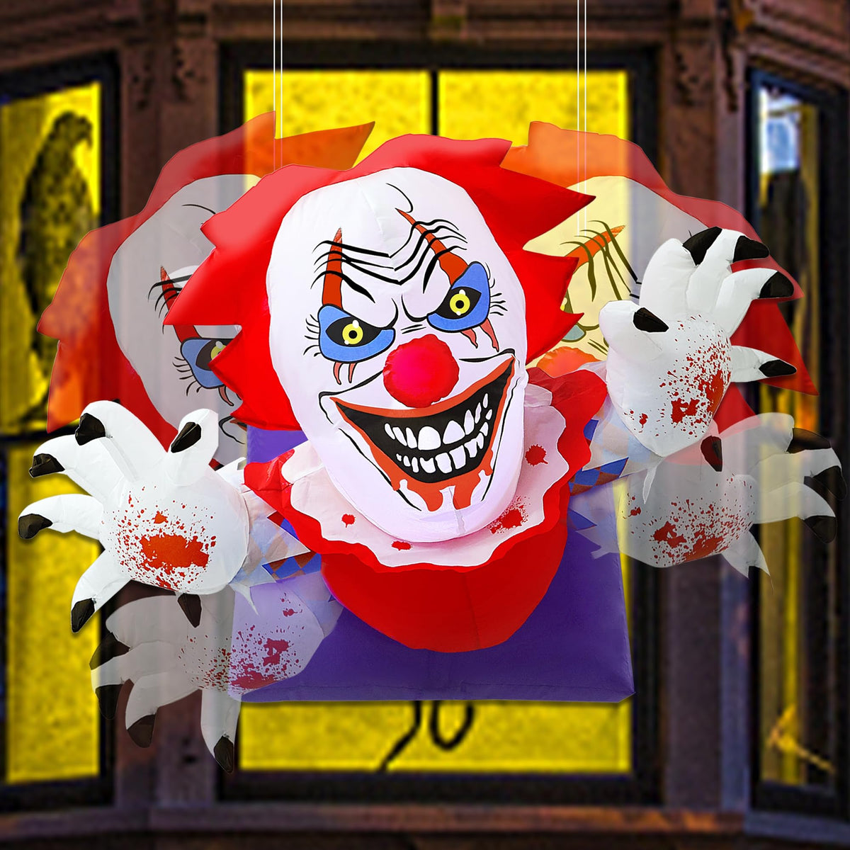 Lulu Home clown front view shows spooky design and strong visual impact