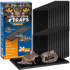 LULUCATCH front packaging showing 24 pre-baited glue traps and benefits