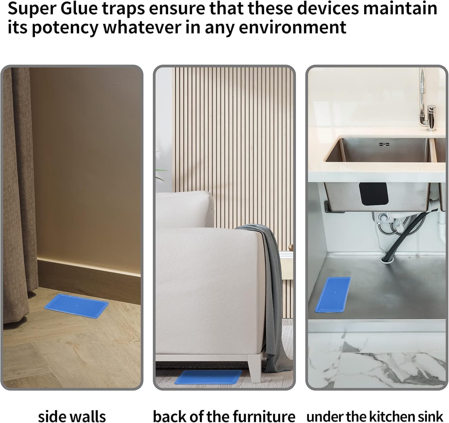 LULUCATCH trap positioned under appliance illustrating hidden placement