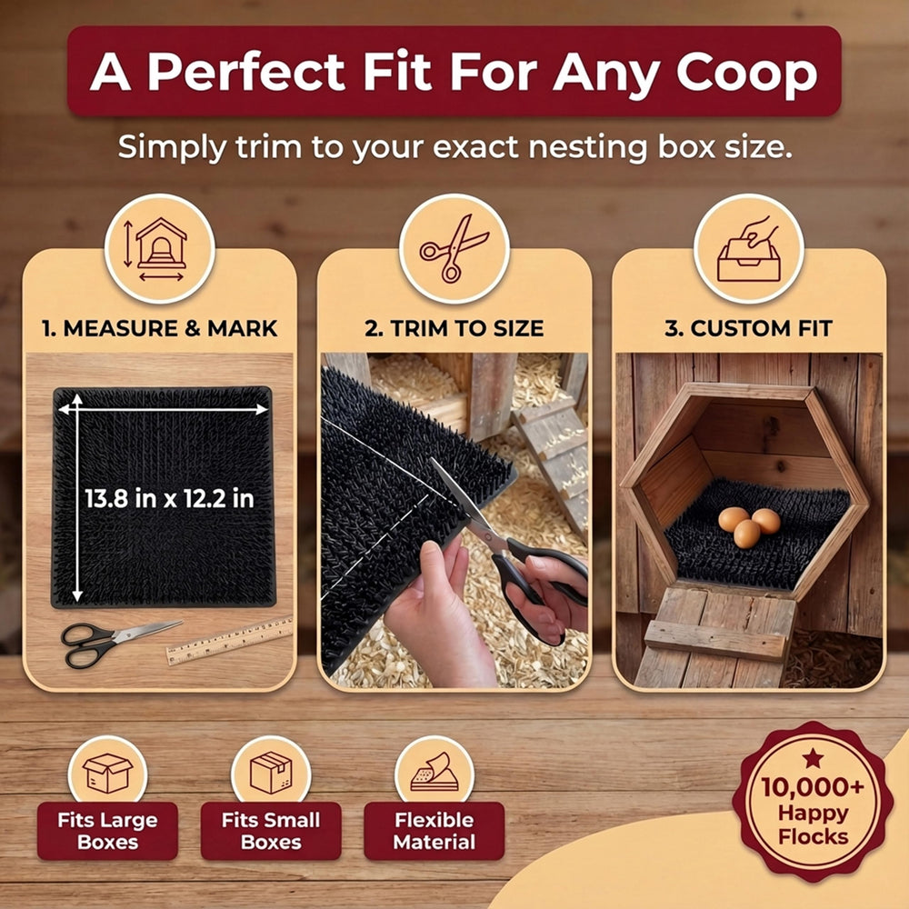 LUMERAM pad being trimmed to custom nest box shape for fit