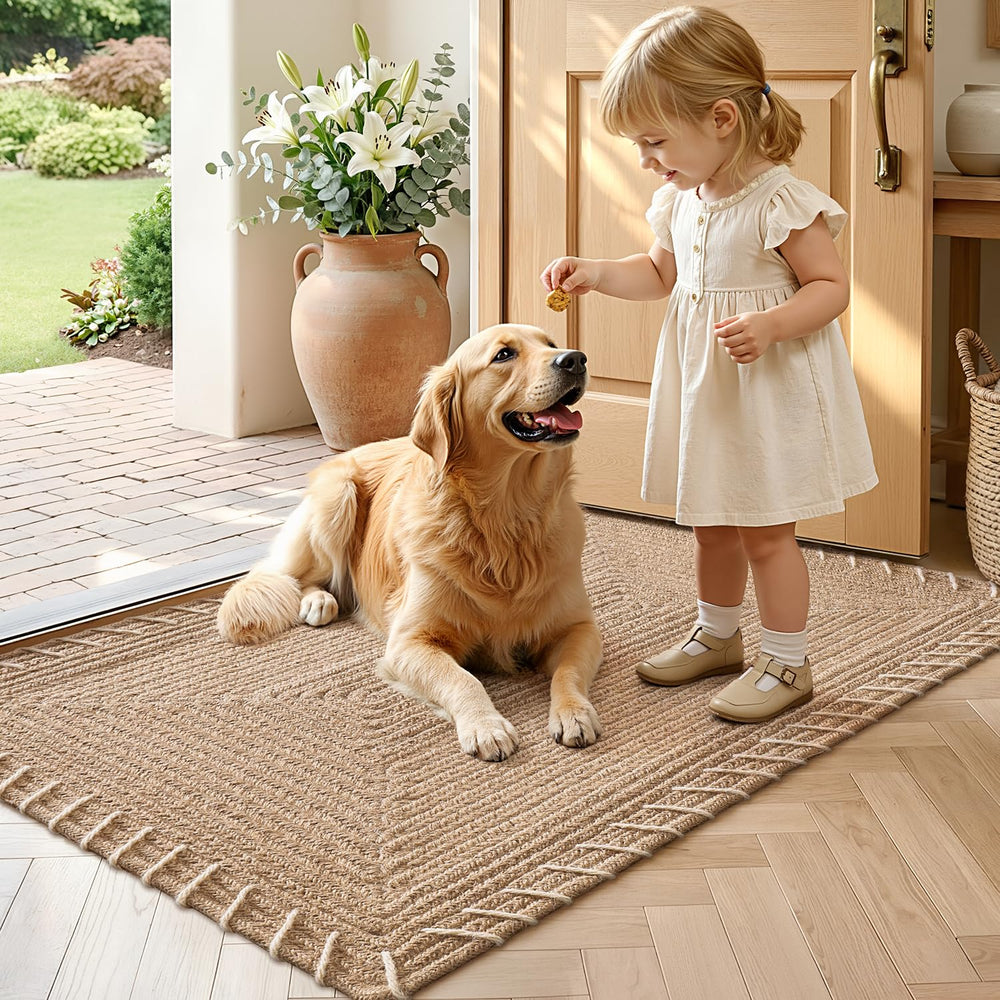 LUMI mat edge and stitching close-up showing durable handcrafted finish benefit