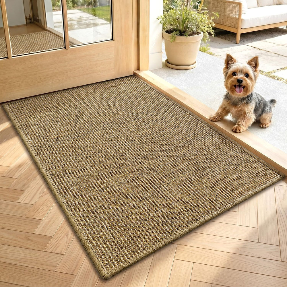 LUMI front view of 24x36 sisal mat showing neutral entryway benefit