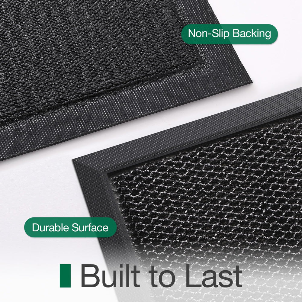 LUMI mat in use at an outside doorway keeping indoor floors cleaner