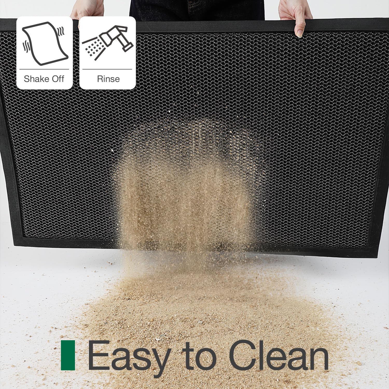 LUMI rubber backing close-up providing anti-slip grip on hard floors