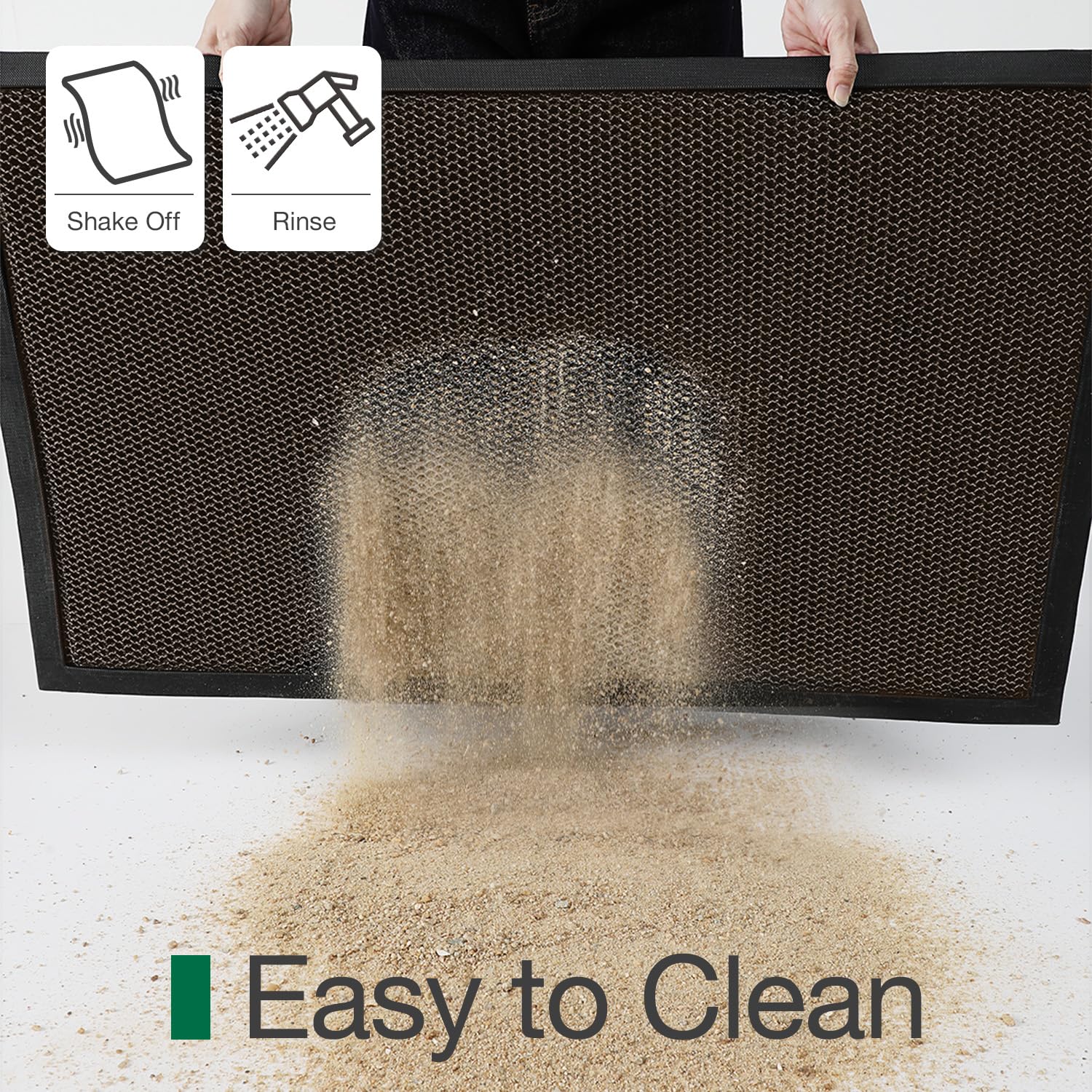 LUMI non-slip rubber backing detail providing grip to prevent mat shifting
