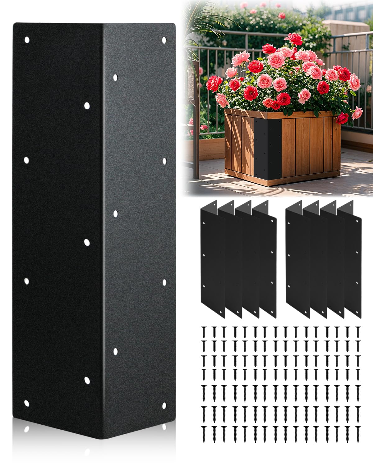Lumlazni front view of 8-piece bracket pack showing durable finish and fit