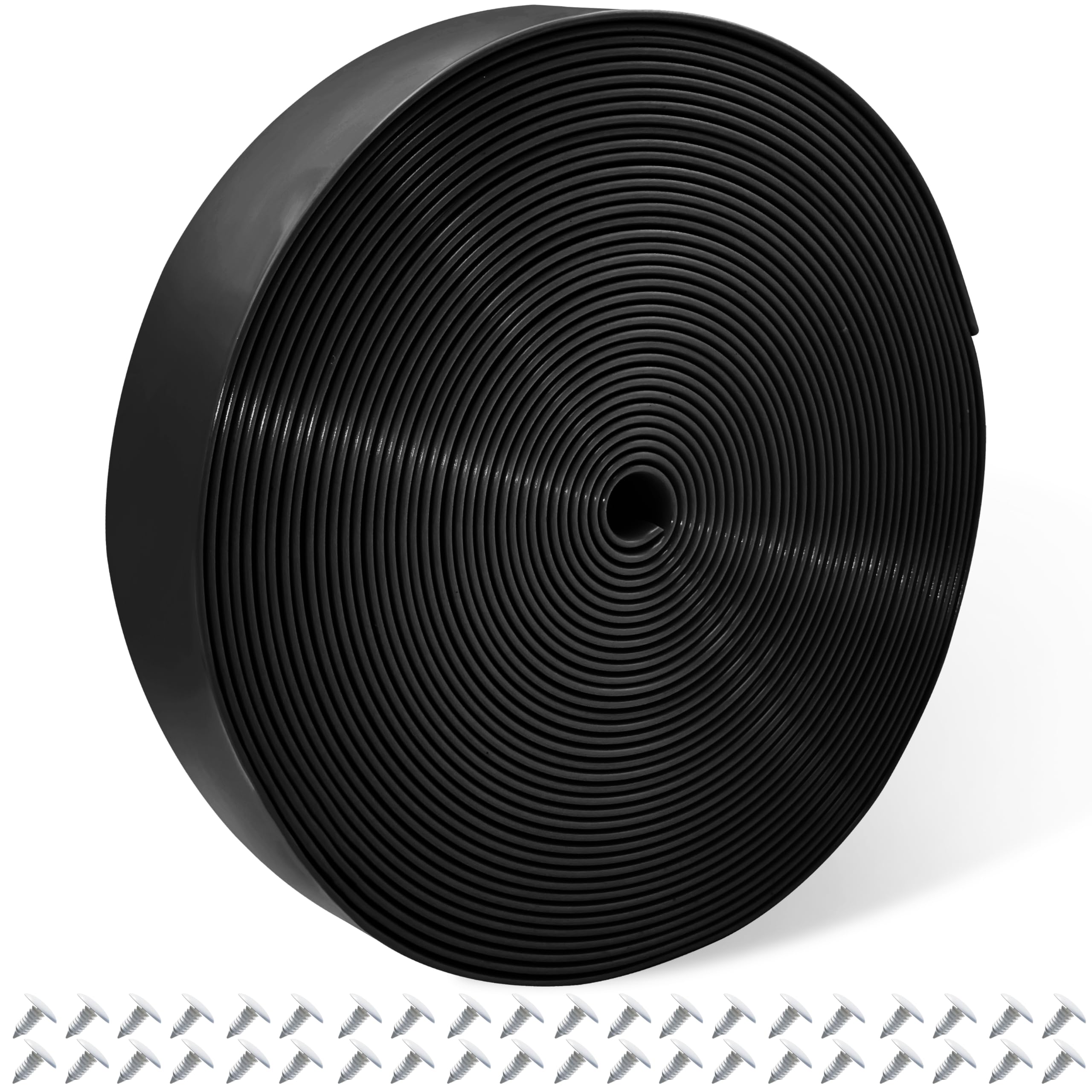 Lumpro black strap roll front view showing neat packaging and ready-to-use material