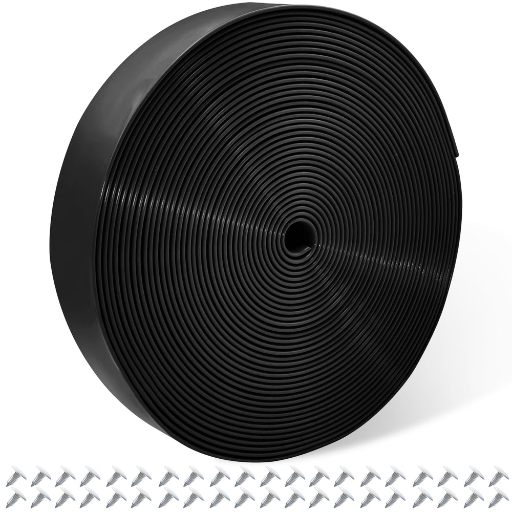 Lumpro black strap roll front view showing neat packaging and ready-to-use material