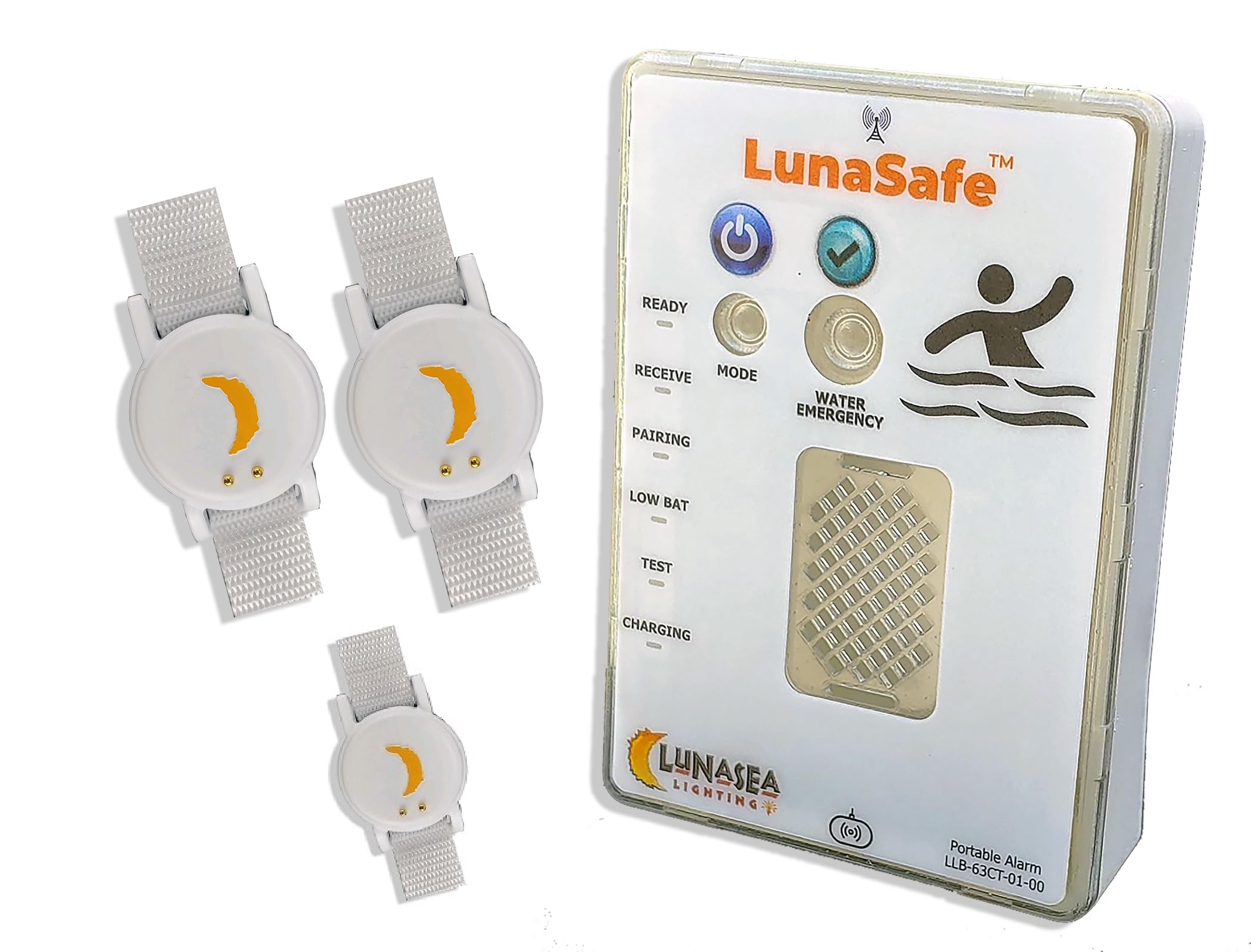 Lunasea Lighting receiver with three transmitters showing clear alerts and reassurance