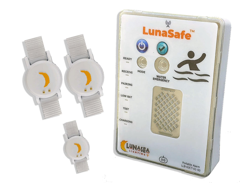 Lunasea Lighting receiver with three transmitters showing clear alerts and reassurance