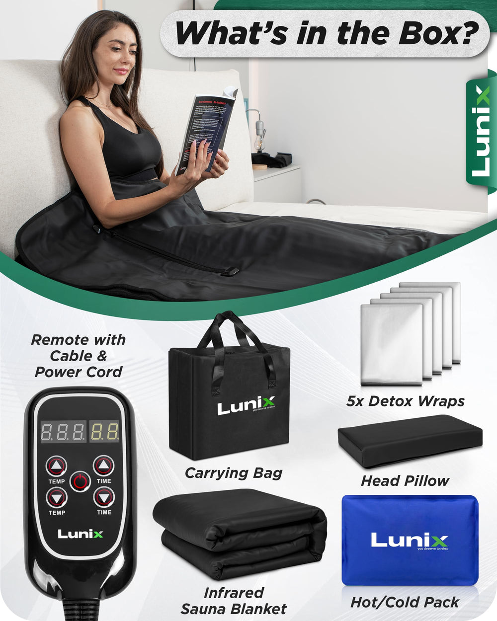 Lunix LX17 hot/cold gel pack laid on neck showing targeted temperature relief