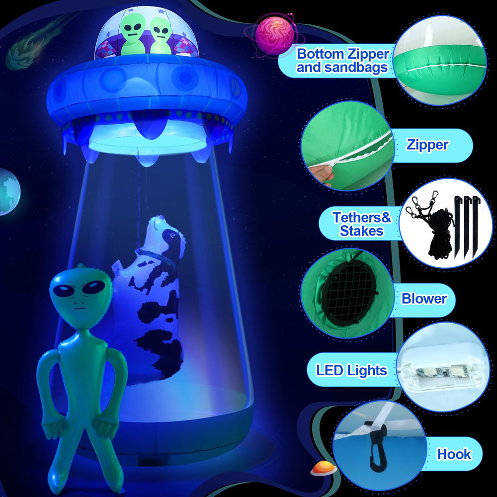Lunmon close-up of 36-inch alien figure highlighting bright colors and visibility