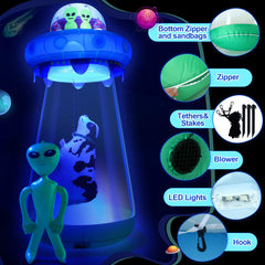 Lunmon close-up of 36-inch alien figure highlighting bright colors and visibility