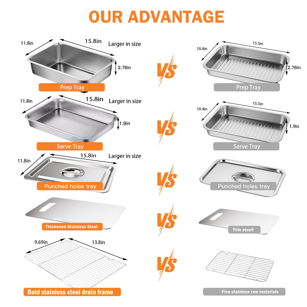LUO TUO TOOL shallow tray arranged with cooked food ready to serve for easy presentation