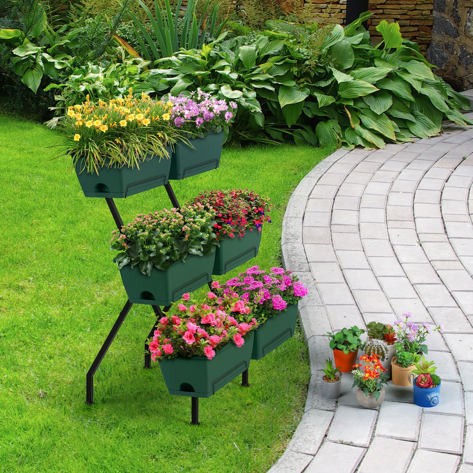 Luplom planted on balcony showing vertical gardening and aesthetic benefit