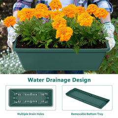 Luplom removable bottom tray and drain holes showing tidy drainage benefit