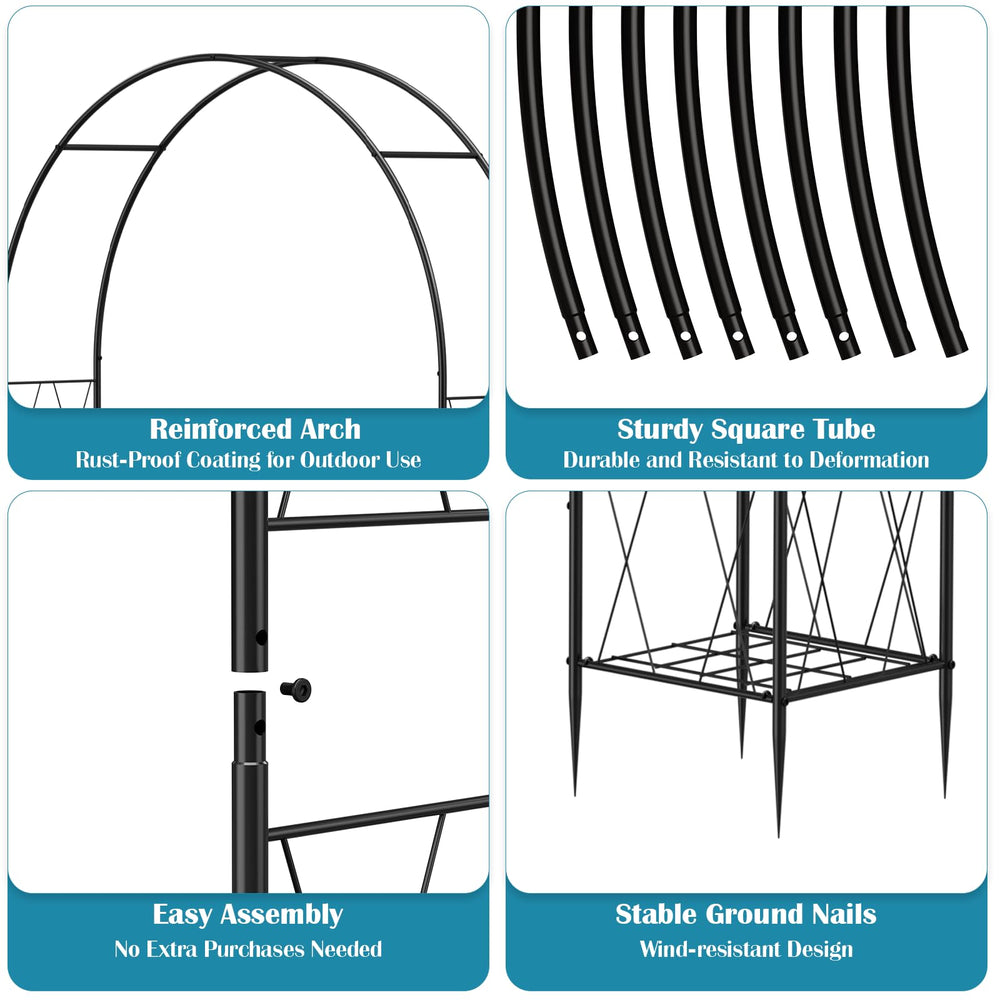 Luplom close-up of metal trellis grid demonstrating strong support for climbers
