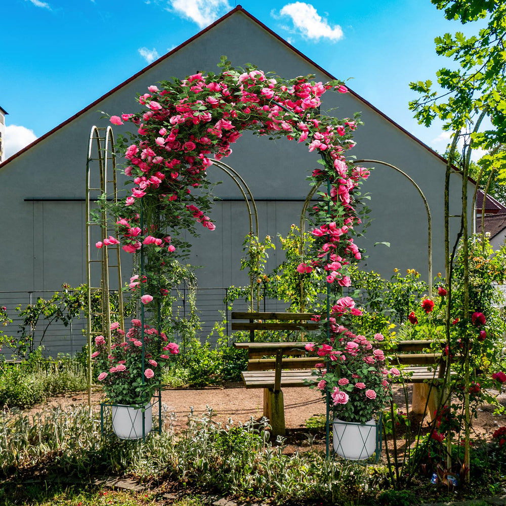 Luplom wedding backdrop set in a garden showing decorative versatility