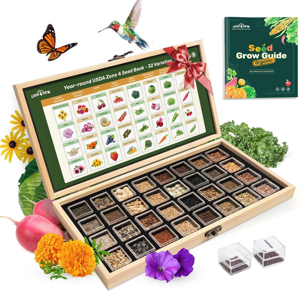 LUSH&DEW front packaging showing kit and benefits for zone 4 gardeners