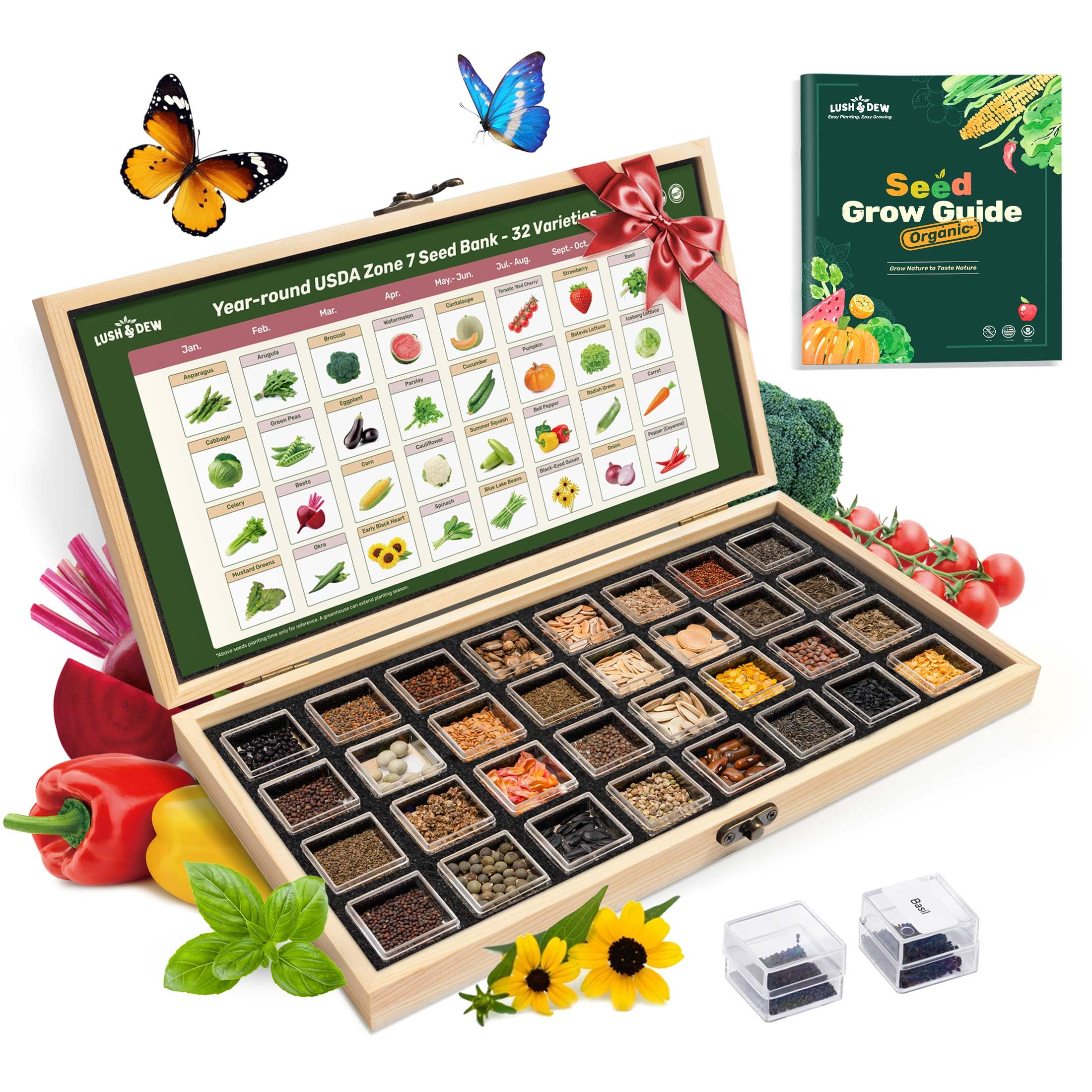 LUSH&DEW front packaging showing seed bank contents and seasonal benefit