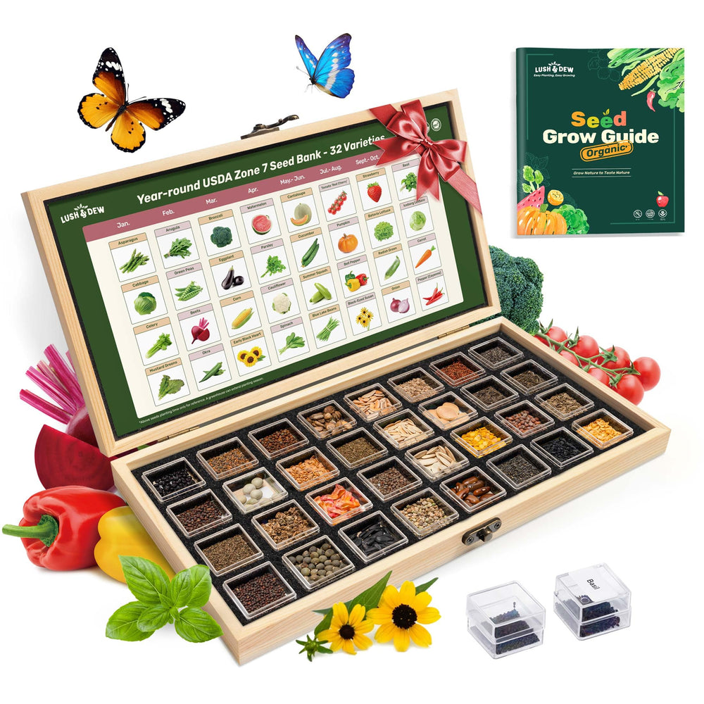 LUSH&DEW front packaging showing seed bank contents and seasonal benefit