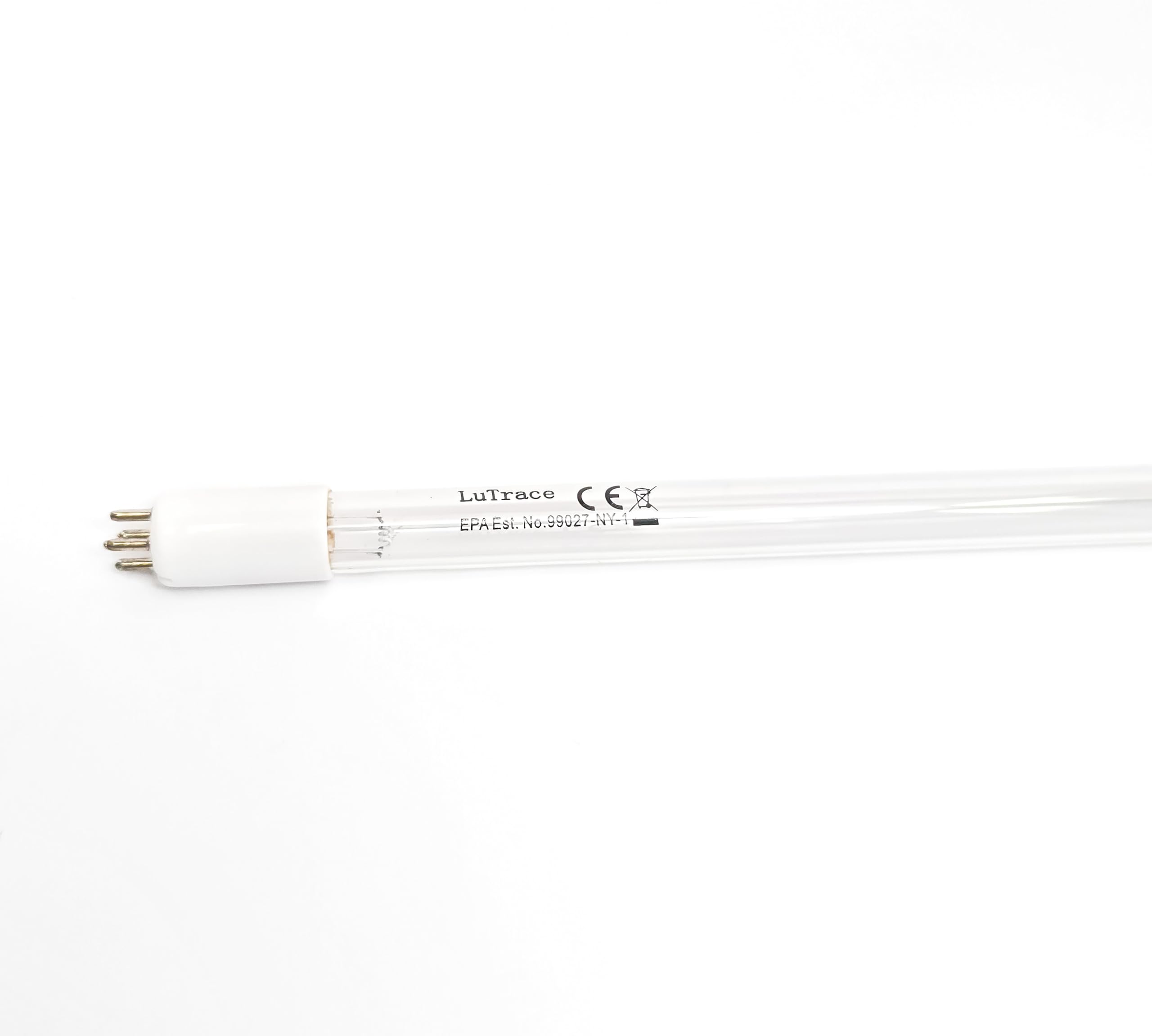 Lutrace close-up of glass tip demonstrating durable lamp construction