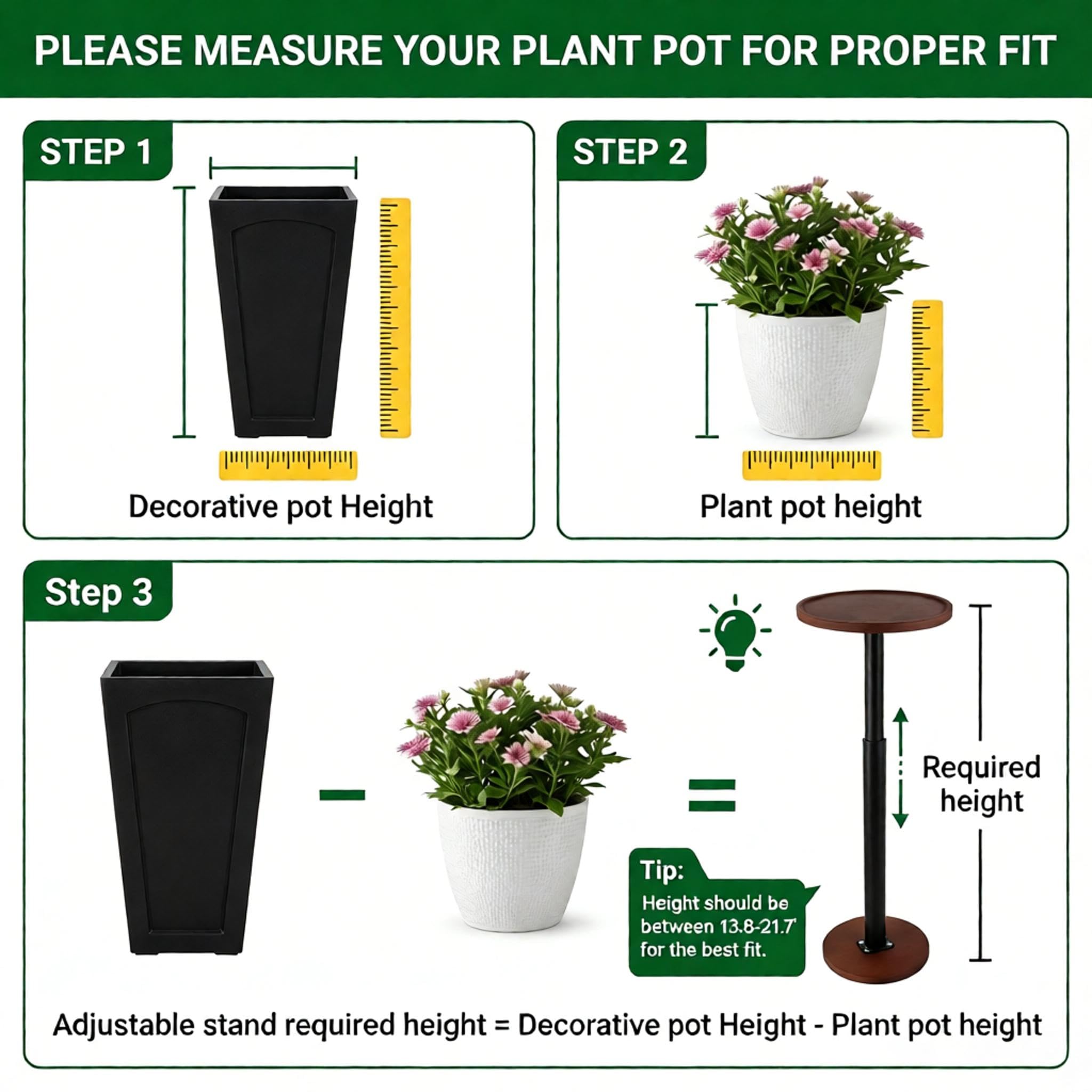 LUTTY telescoping pole adjusted to height saving weight and balancing plants