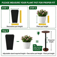 LUTTY telescoping pole adjusted to height saving weight and balancing plants