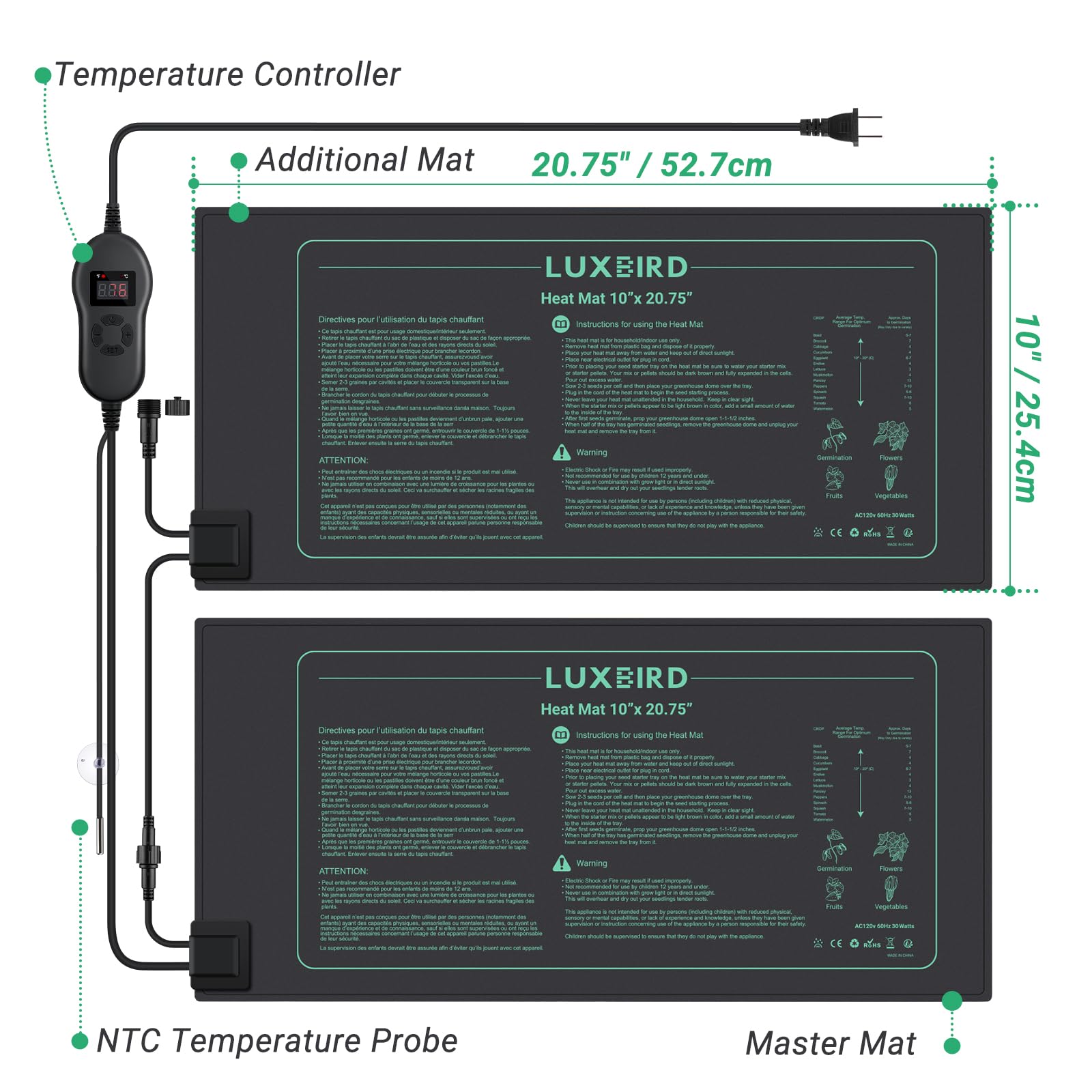 LUXBIRD mat used under reptile terrarium showing gentle, consistent heat source
