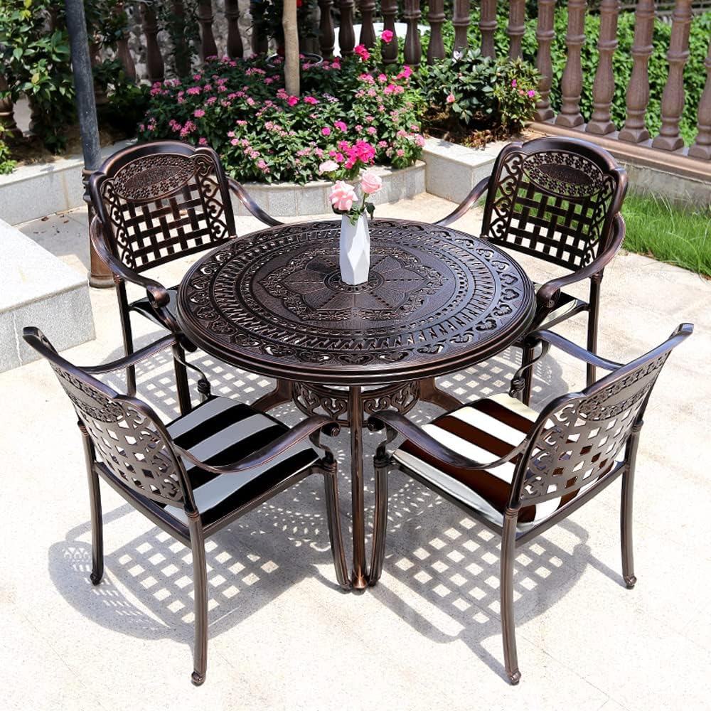 Luxmino cushion installed on a dining chair improving comfort for outdoor meals