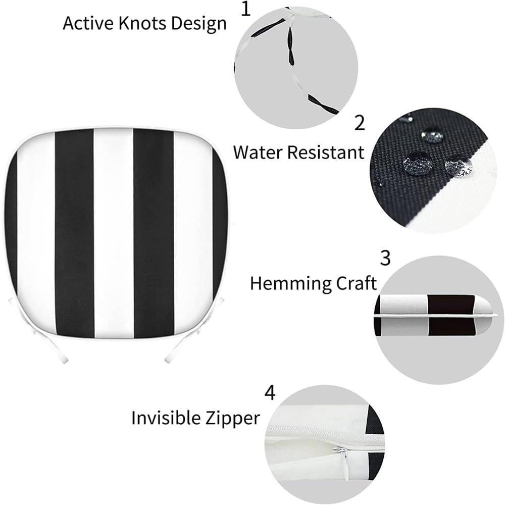 Luxmino cushion tie detail showing secure straps that prevent slipping on chairs