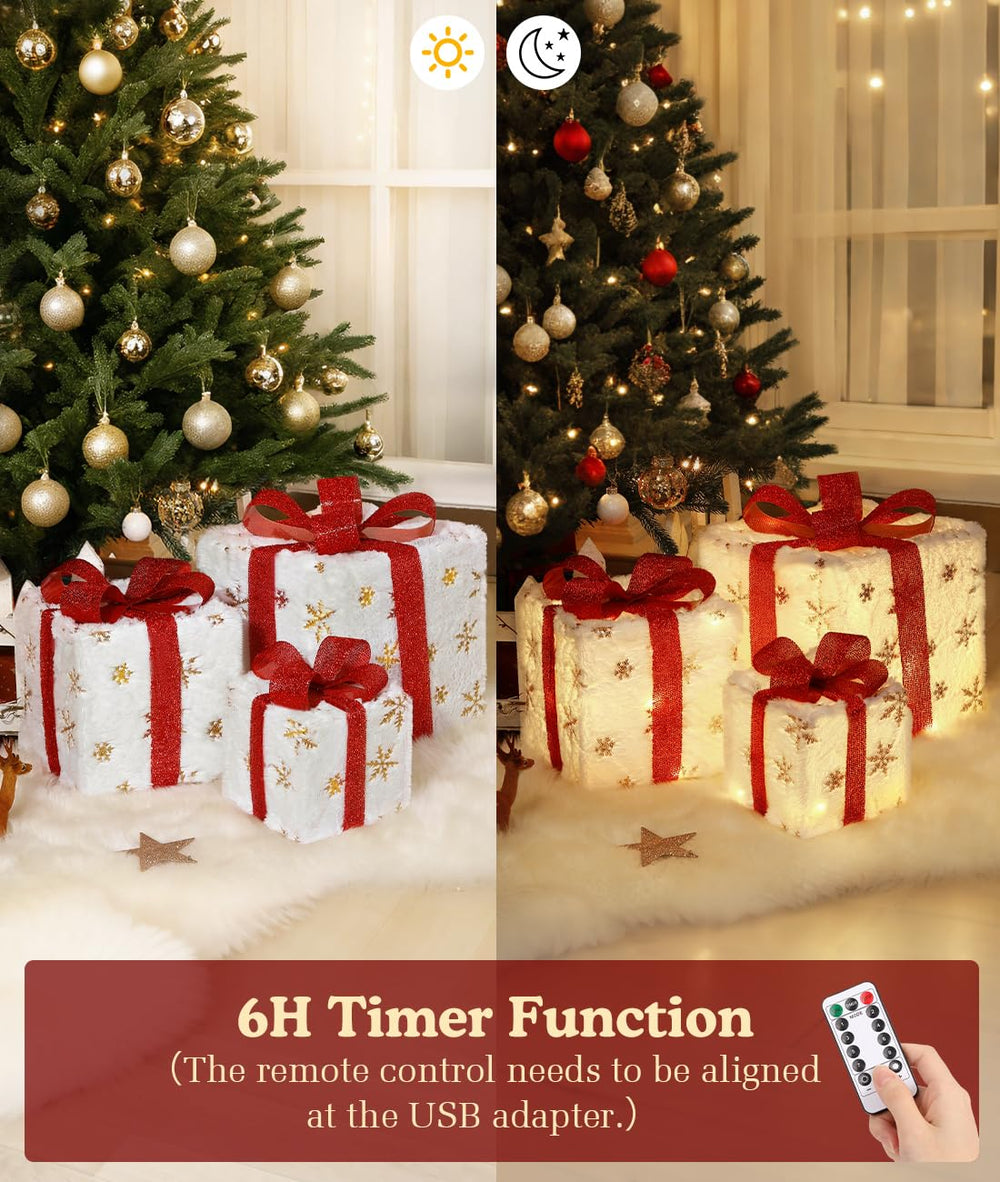 Luxspire assembled boxes under a Christmas tree adding layered sparkle