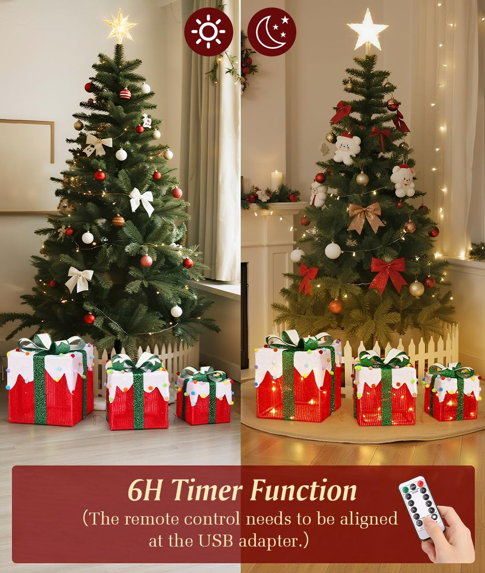 Luxspire large box placed under tree creating festive focal point
