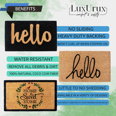 LuxUrux mat on a covered porch demonstrating outdoor use benefit