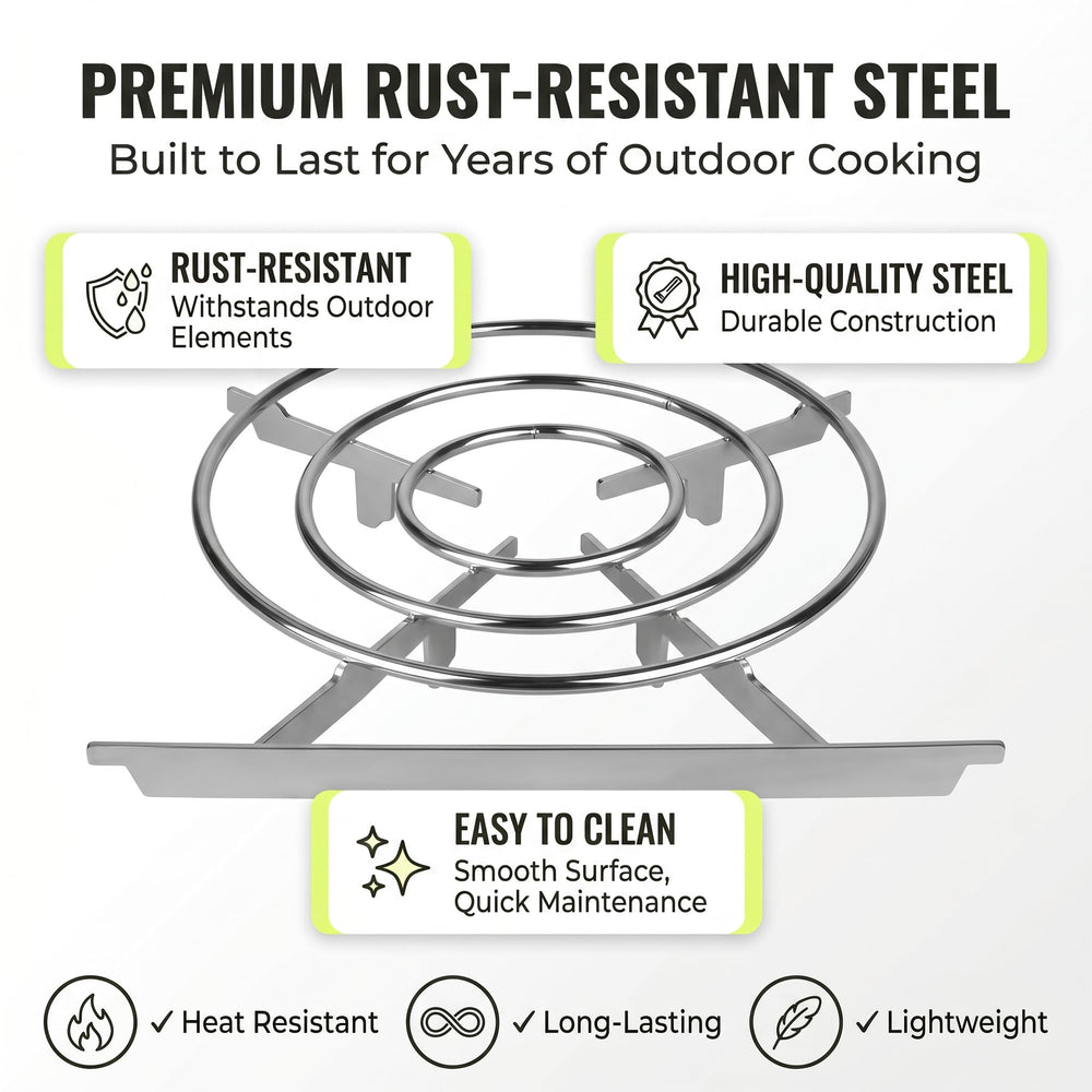 LVACODV supporting a 12-inch skillet delivering even heat and no wobble