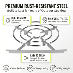 LVACODV supporting a 12-inch skillet delivering even heat and no wobble