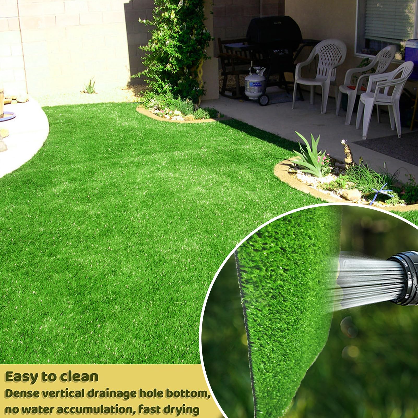 LVBAO close-up of grass blades showing soft texture and dense pile for barefoot comfort