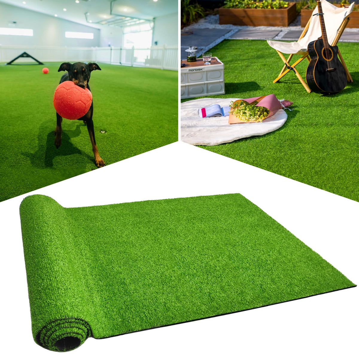 LVBAO front view of 3x10 ft runner showing realistic green lawn appearance and curb appeal