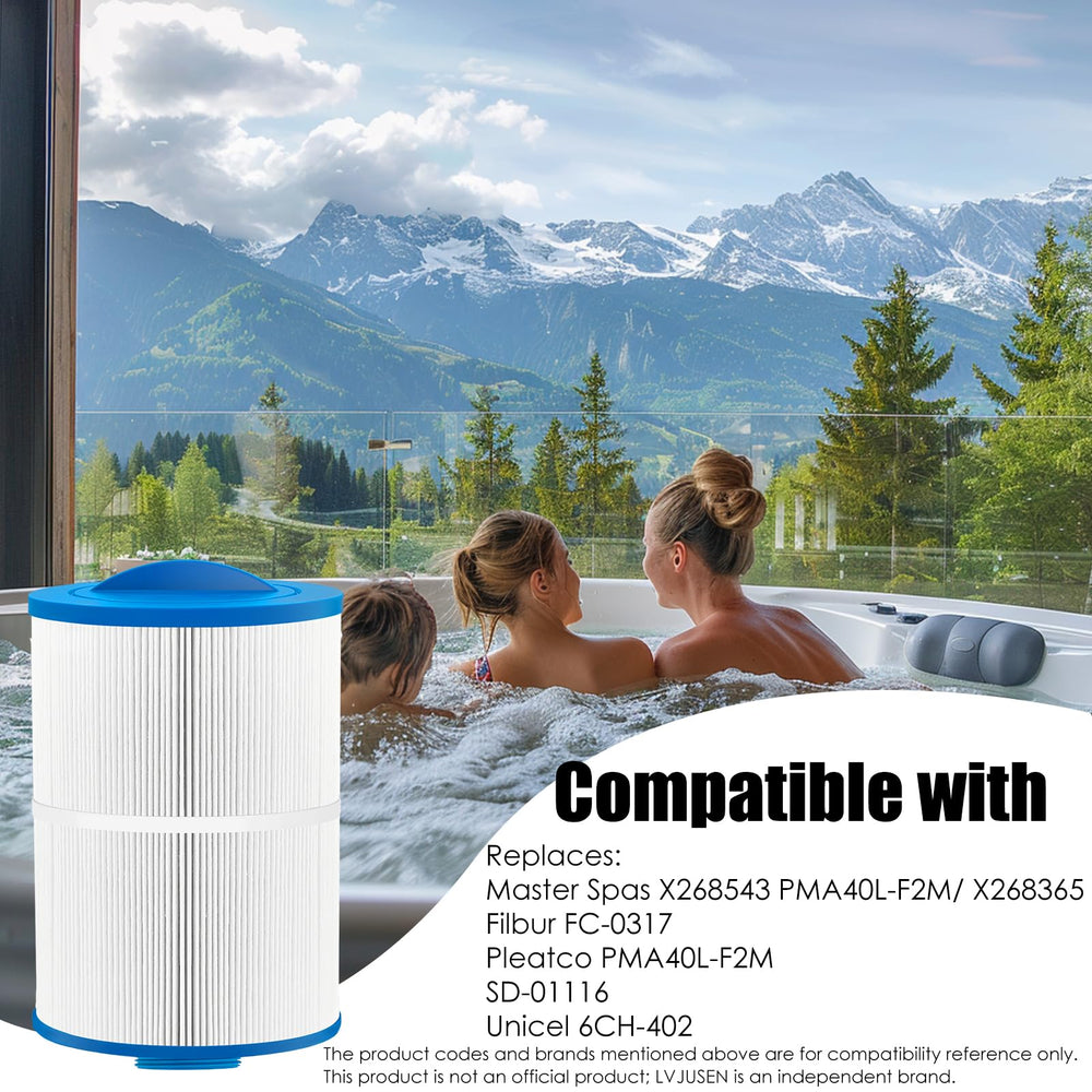 LVJUSEN filter installed in spa showing correct fit benefit