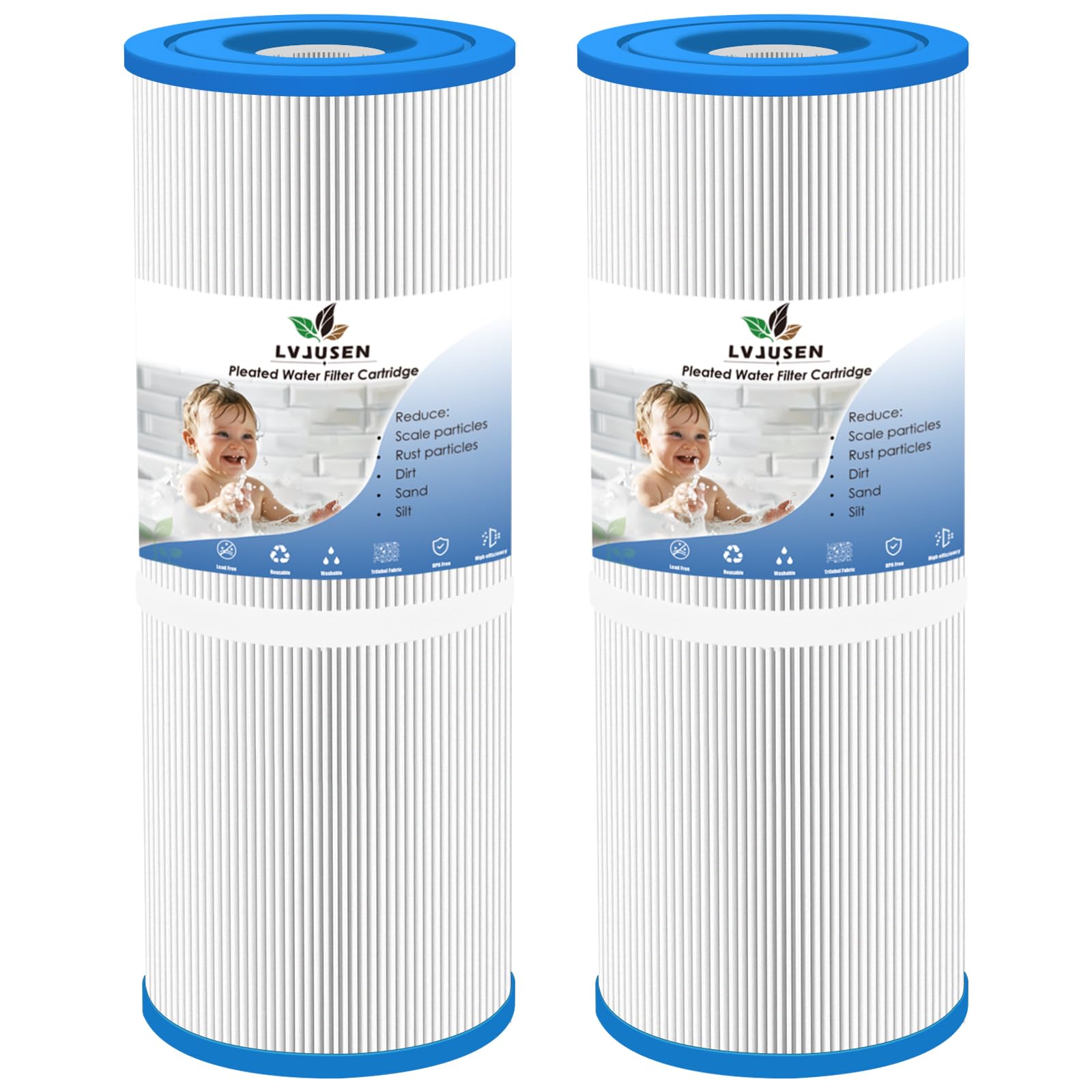 LVJUSEN filter front view showing fit and clear labeling for easy replacement