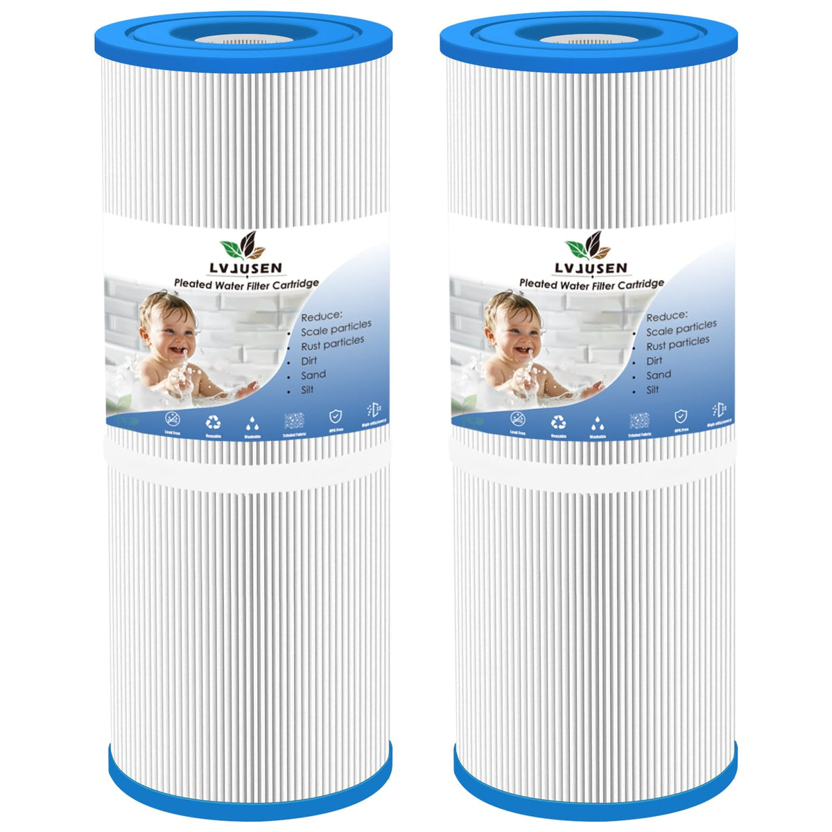 LVJUSEN filter front view showing fit and clear labeling for easy replacement
